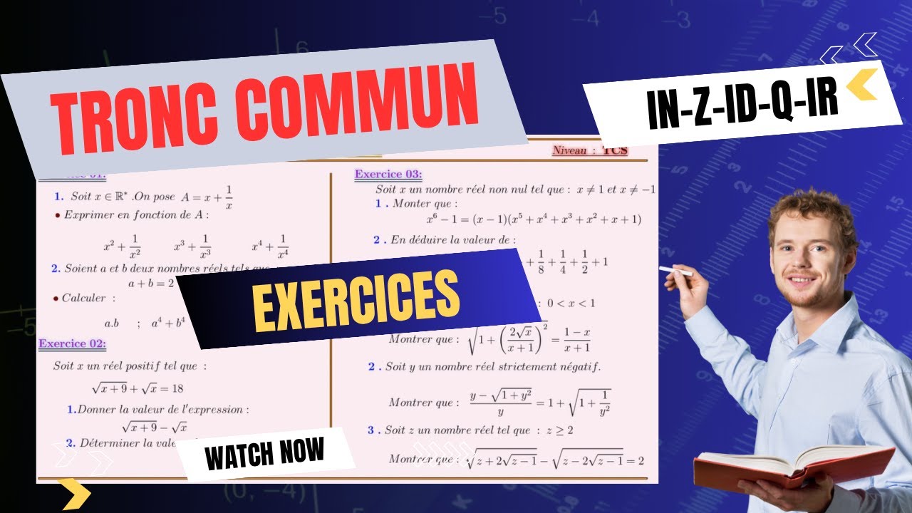 تصحيح دقيق - ensembles IN Z ID Q IR -s&eacute;rie d'exercices - tronc commun-(تمارين غير نمطية)