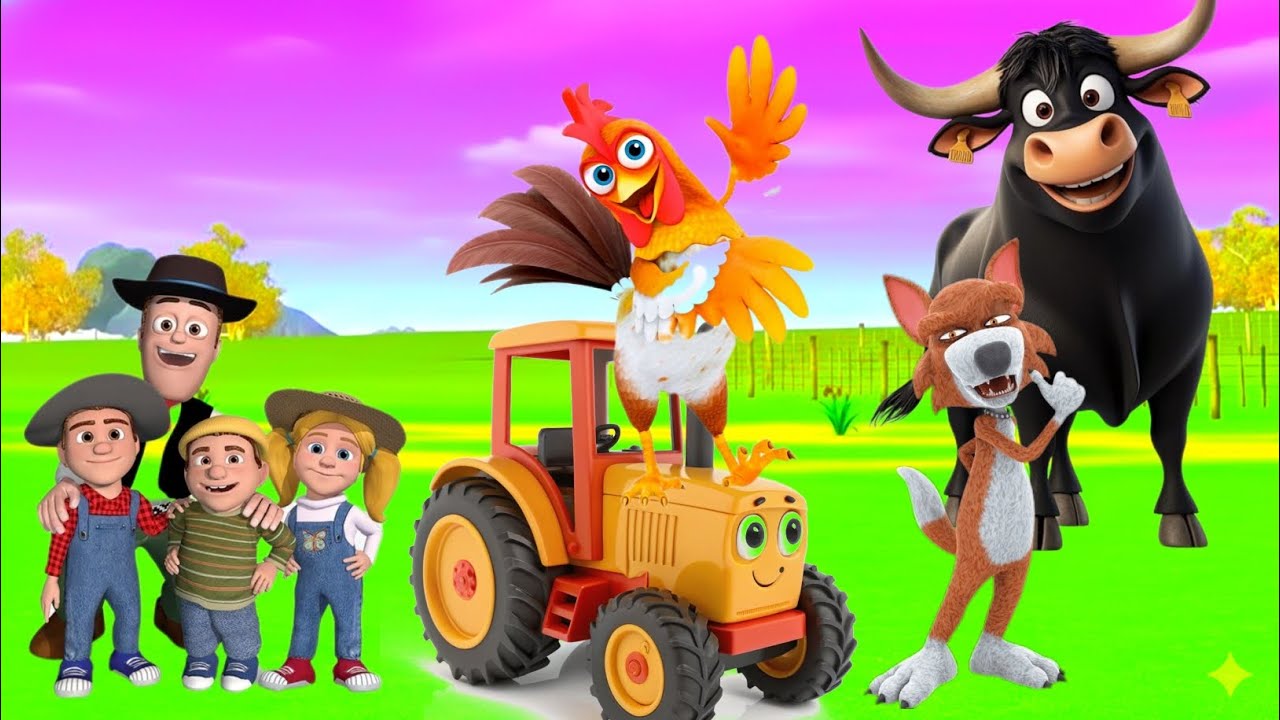 El pollito y el tractor de la granja 3D game pollito pío el Toro se congela jugando 3D