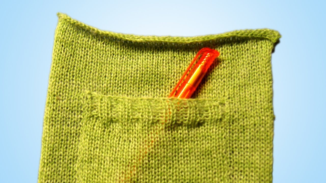 Machine knitting of the welt pocket