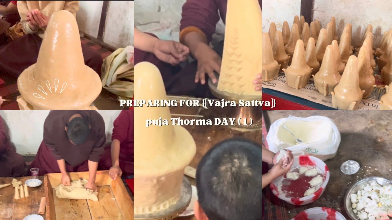 Preparations of the torma and puja for the vajra șattva...🙏🏻🌸🌺☸️