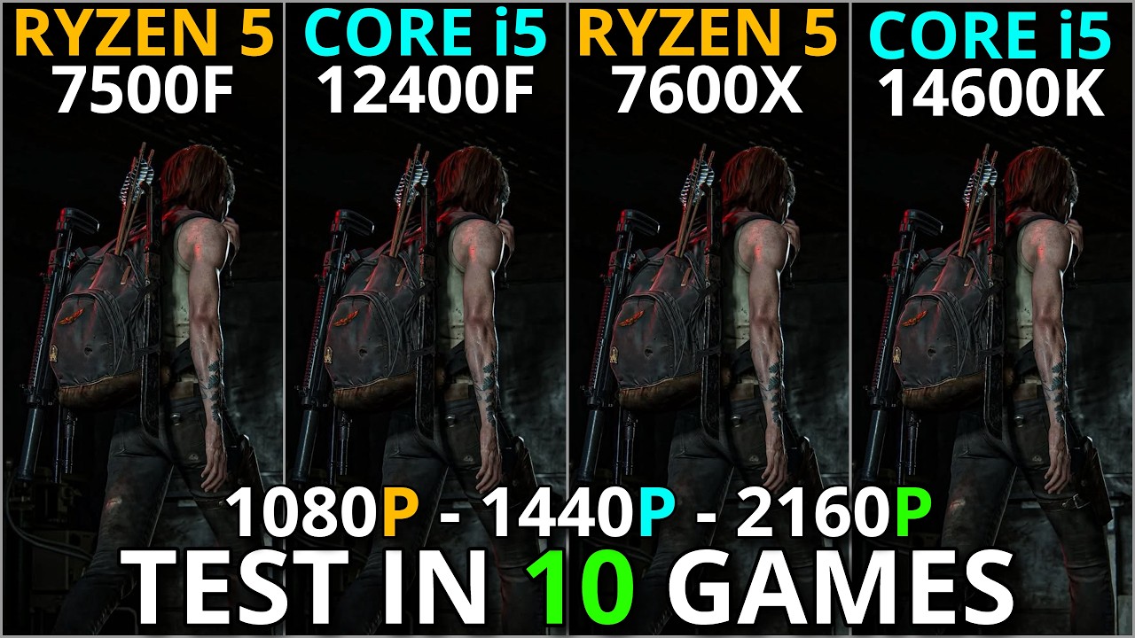 Core i5 12400F vs Ryzen 5 7500F vs Core i5 14600K vs Ryzen 5 7600X | 1080p, 1440p 4K Gaming Test