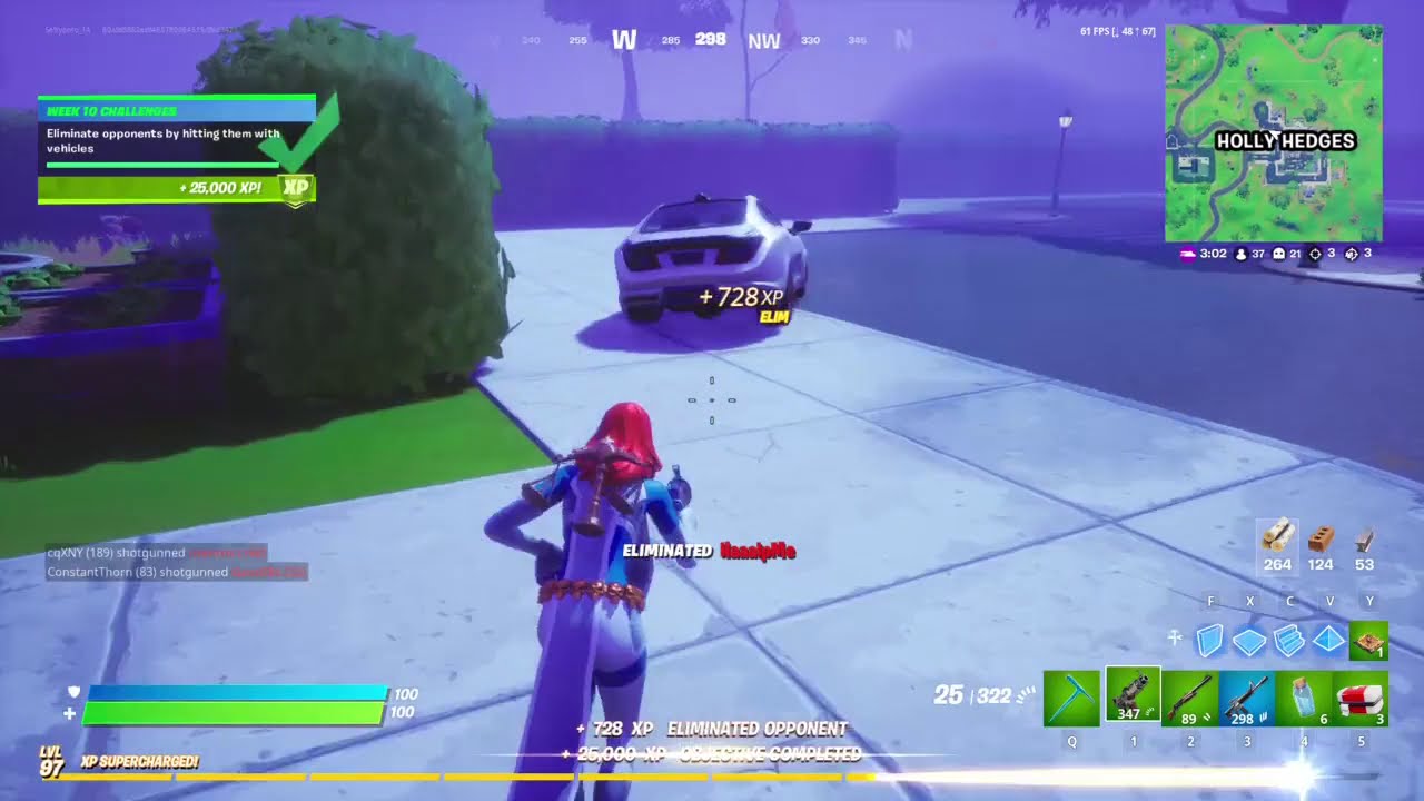 Eliminate opponents by hitting them with vehicles - Chapter 2 Season 4 Week 10 Challenges - Fortnite