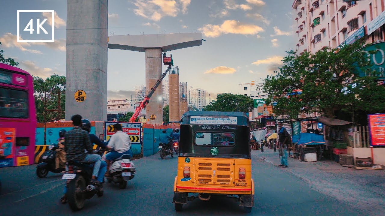 Behind the Scenes: Driving Tour of Chennai Metro Construction Sites [4K]