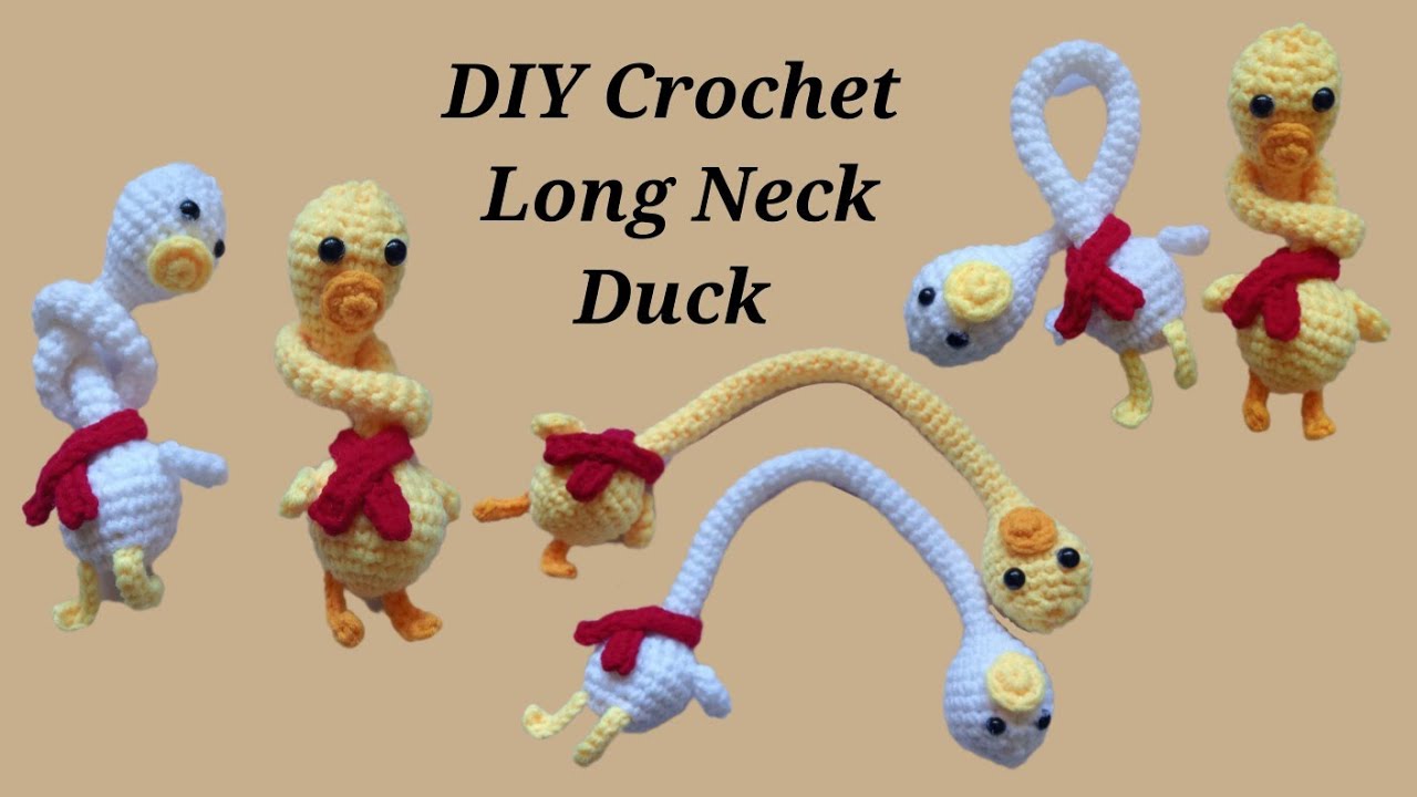 ❤️Crochet Long Neck Duck 🐤Tutorial | Trending in TikTok ( ခြံမခုန်တတ်တဲ့ဘဲထိုးနည်း 🐥)