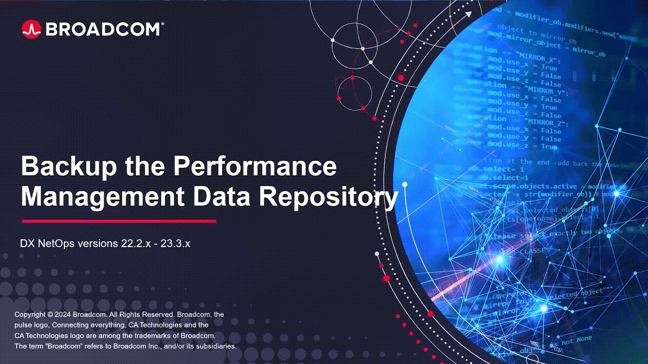 Резервное копирование репозитория данных Performance Management