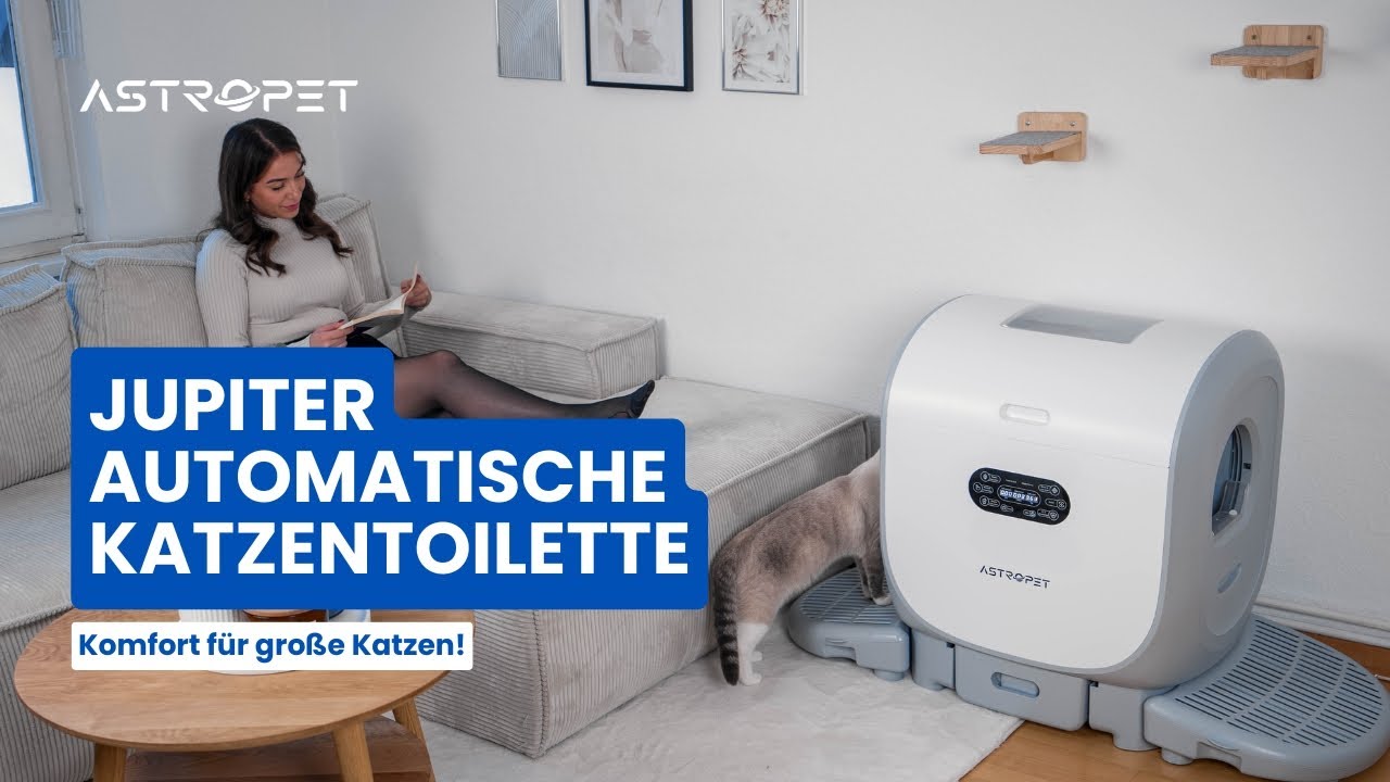 Jupiter selbstreinigende Katzentoilette - Die hochmoderne L&ouml;sung f&uuml;r gro&szlig;e Katzen!