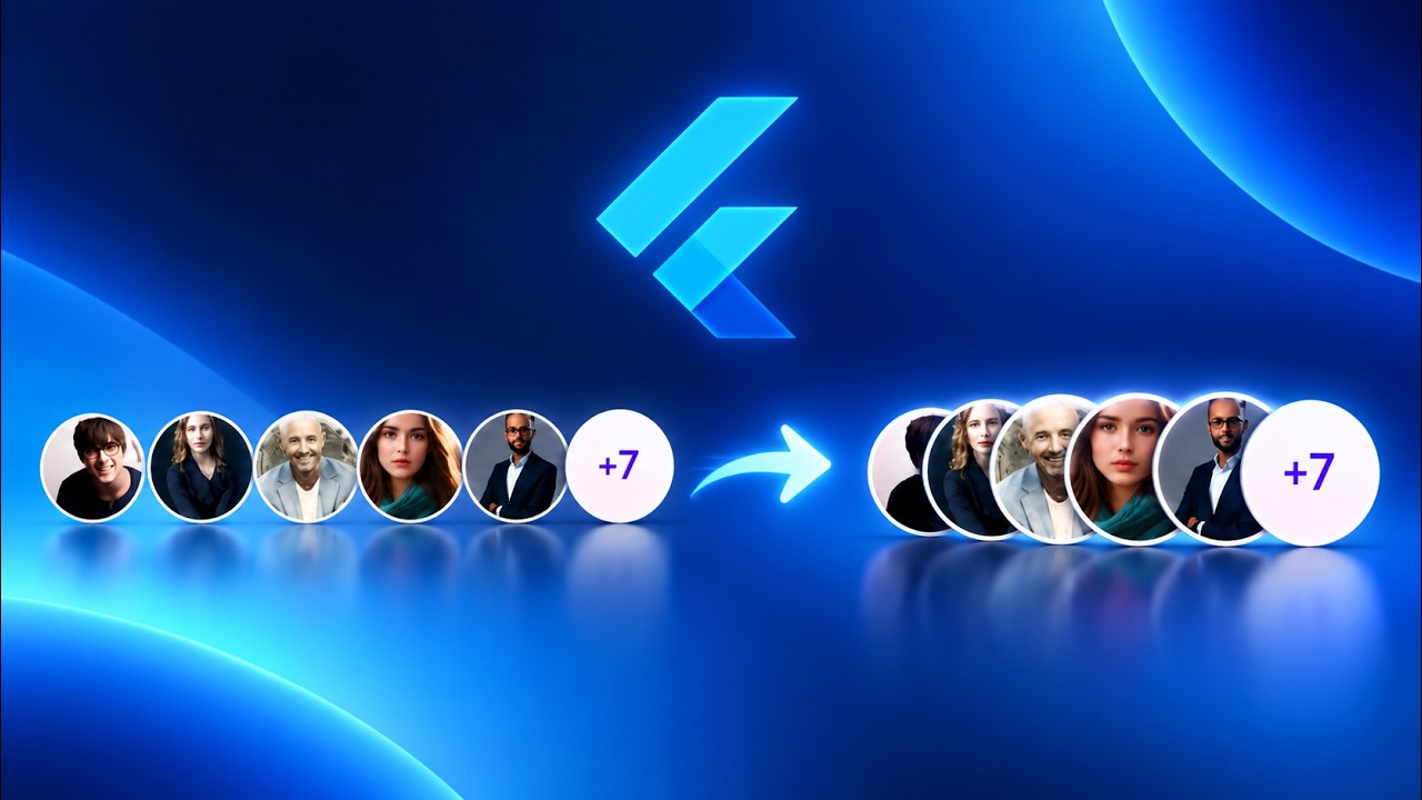Flutter Stacked Circle Avatar UI | Overlapping Profile Images in Flutter