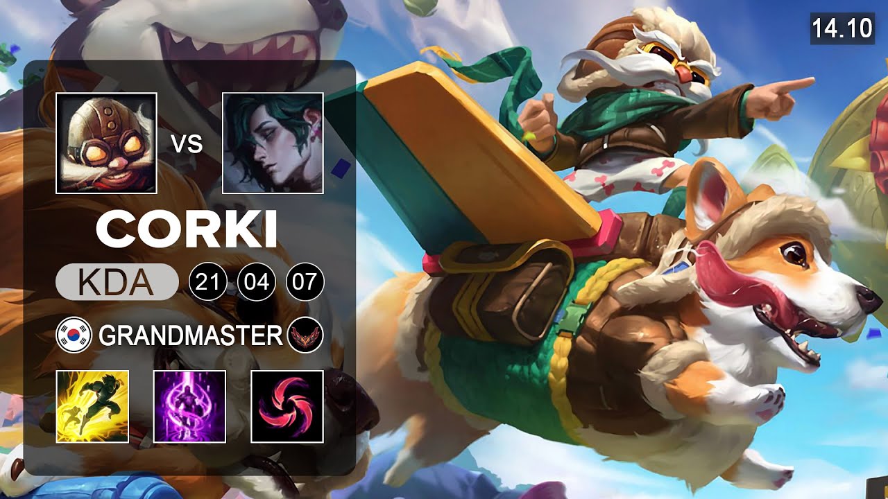 Corki vs Hwei Mid - KR Grandmaster - Patch 14.10 Season 14