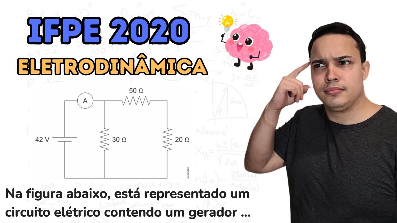 IFPE 2020 - Na figura abaixo, está representado um circuito elétrico contendo um gerador ideal