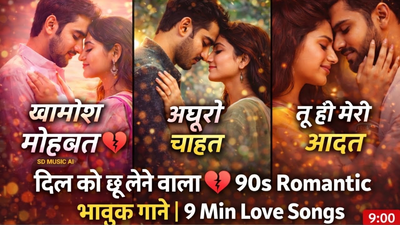 दिल को छू लेने वाले 💔 90s Romantic भावुक गाने | 9 Min Love Songs | Old Is Gold | #90sRomantic