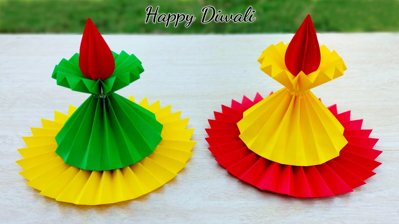 Diwali special Diya making with paper || Diya decoration || Diwali decoration ideas