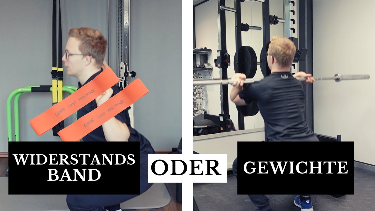 Kniebeugen mit Gewichten oder Widerstandsbändern | Gründe und Vorteile!