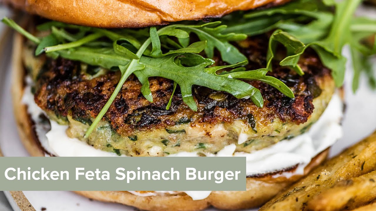 Chicken Feta Spinach Burger