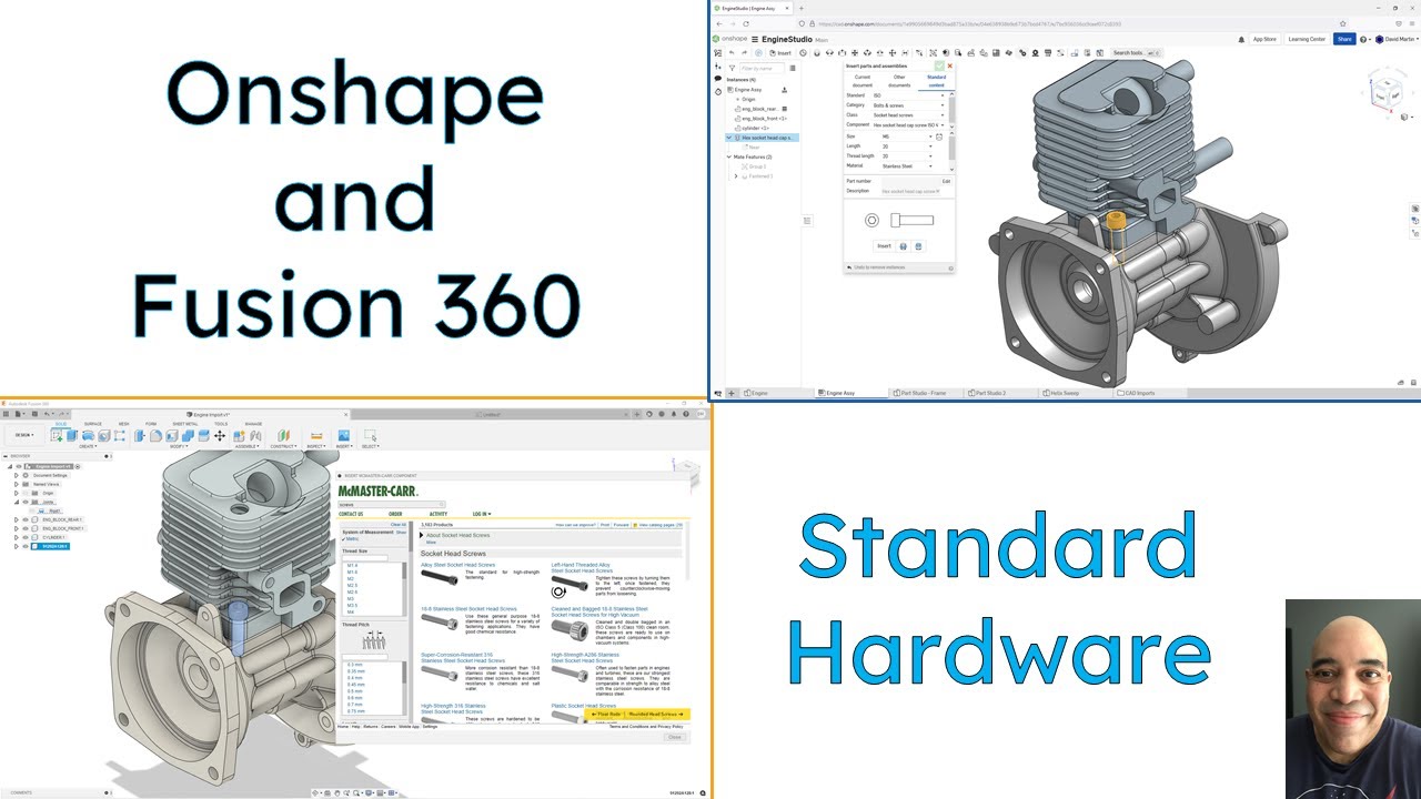 Fusion 360 - Onshape Comparison: Assembly Standard Hardware