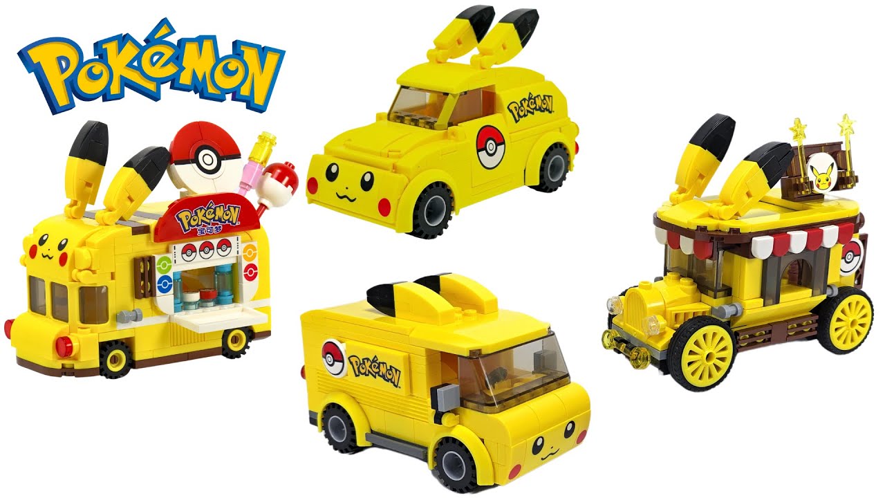 Keeppley LEGO Pokémon: Pikachu's Epic Car Adventure Compilation - Speed Build