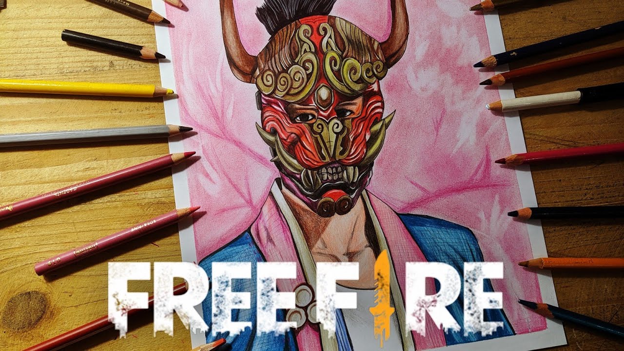 DIBUJANDO LA SKIN DE SAKURA - DIBUJOS DE FREE FIRE