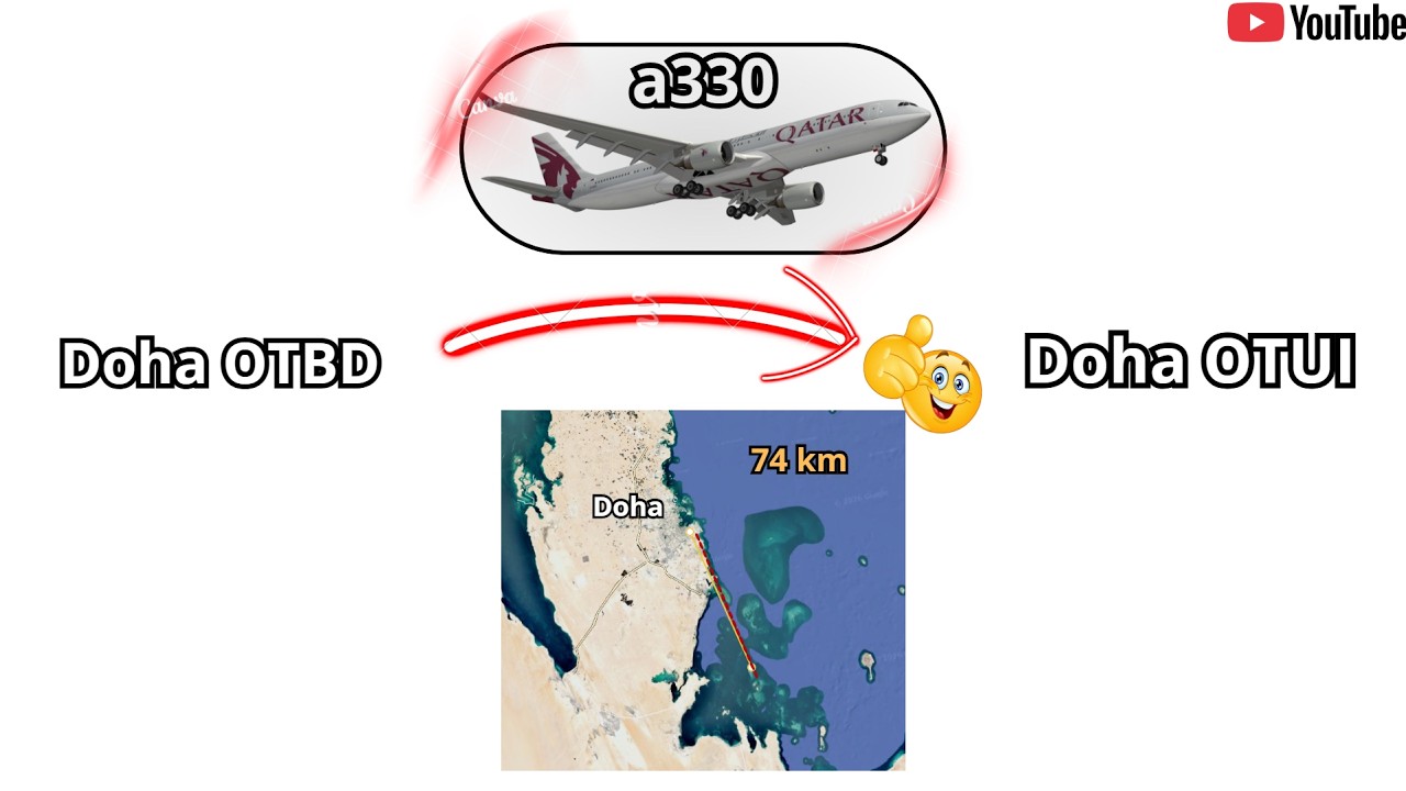 MS FS : A330 perfect flight Doha OTBD straight to Doha OTUI (74 km)