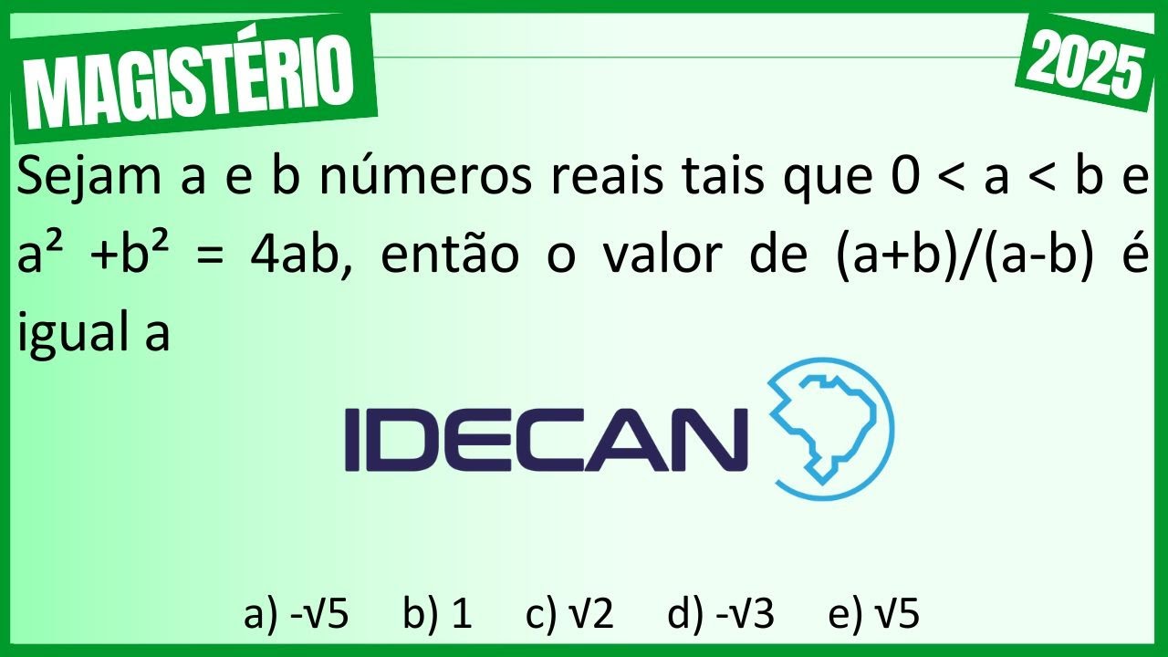 Resolvendo Questão de ÁLGEBRA na Prova da Banca IDECAN