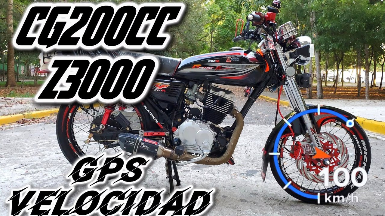 CG200cc Z3000 standar con mofleta m5 pro velocidad maxima con velocimetro go pro