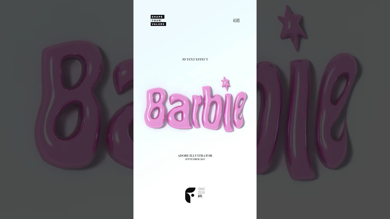 3D Text Effect Adobe Illustrator 