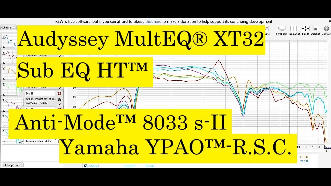 Audyssey MultEQ® XT32 Sub EQ HT™ vs. Anti-Mode™ 8033 s-II vs. Yamaha YPAO™-R.S.C.