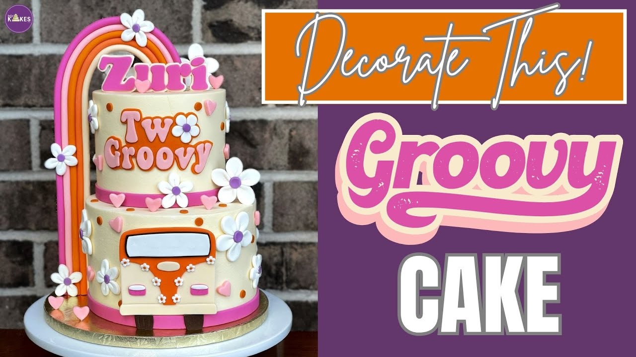 60's Two Groovy Birthday Cake Design