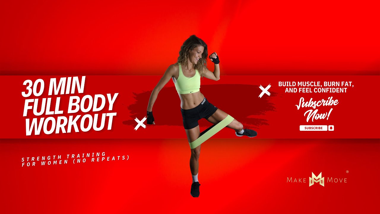 30 MIN FULL BODY WORKOUT | Strength Training for Women (NO REPEATS) 
