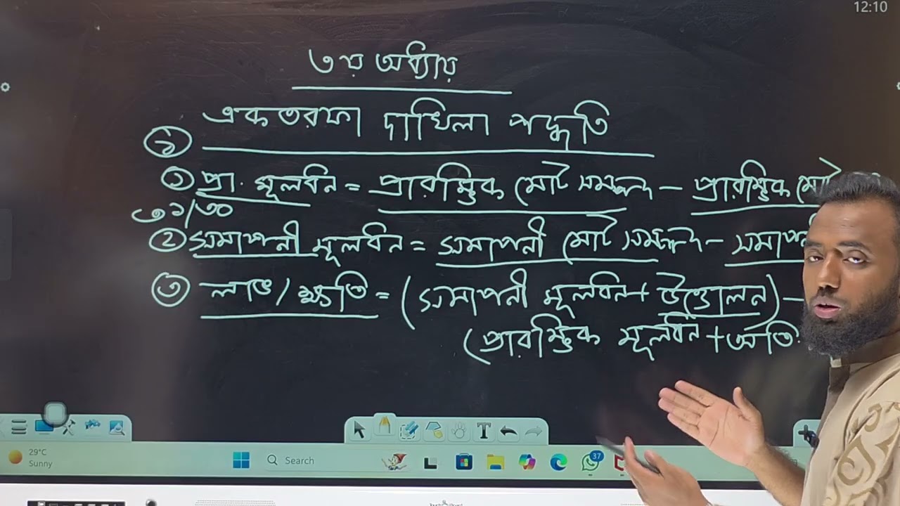 Accounting Chapter-3।।দু'তরফা দাখিলা পদ্ধতি।। Class-10