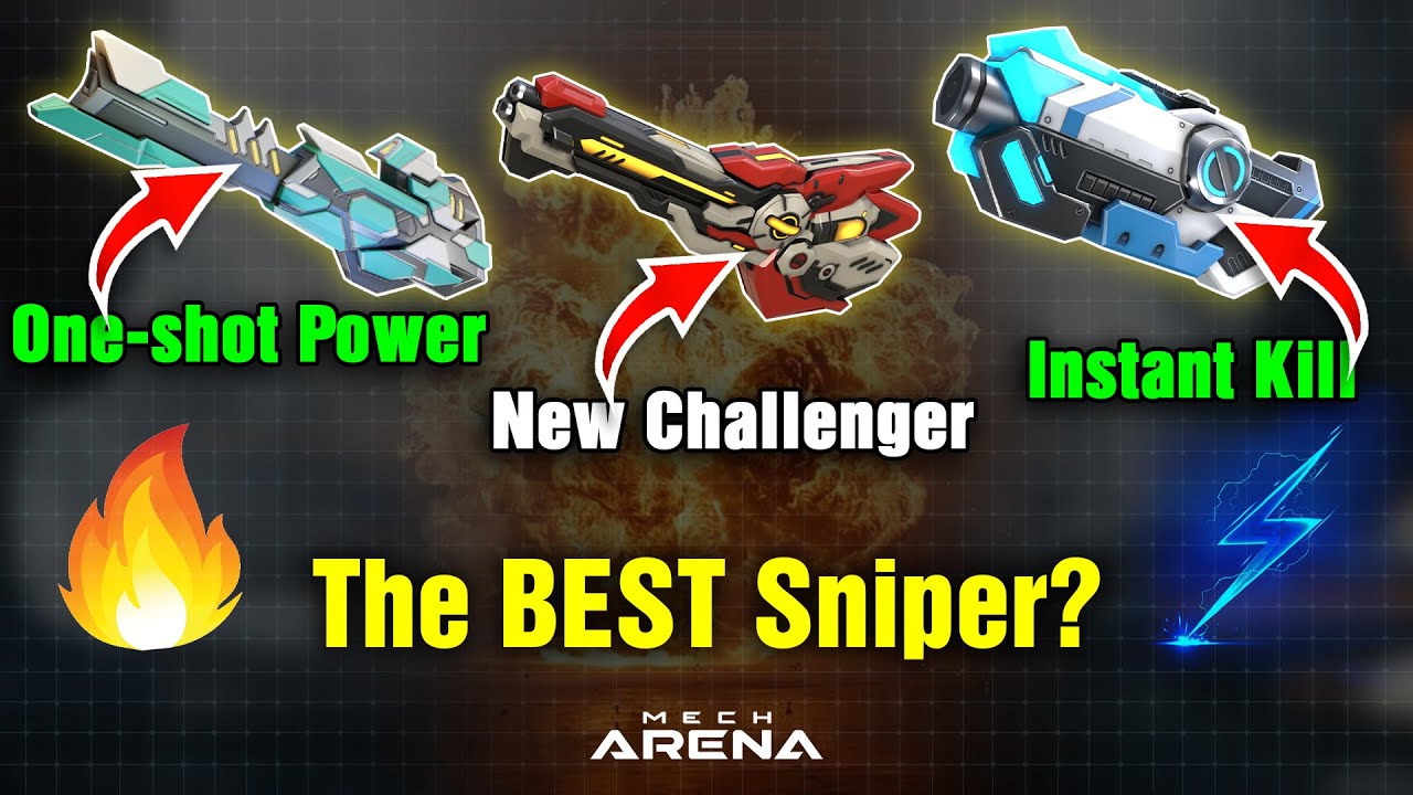 Which Sniper Rules the Arena? 😱 EM Rifle, Railgun or Tetra Rifle? Mech Arena