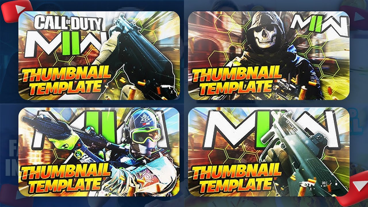 ULTIMATE COD MODERN WARFARE 2 THUMBNAIL TEMPLATE 2022!! PSD!!