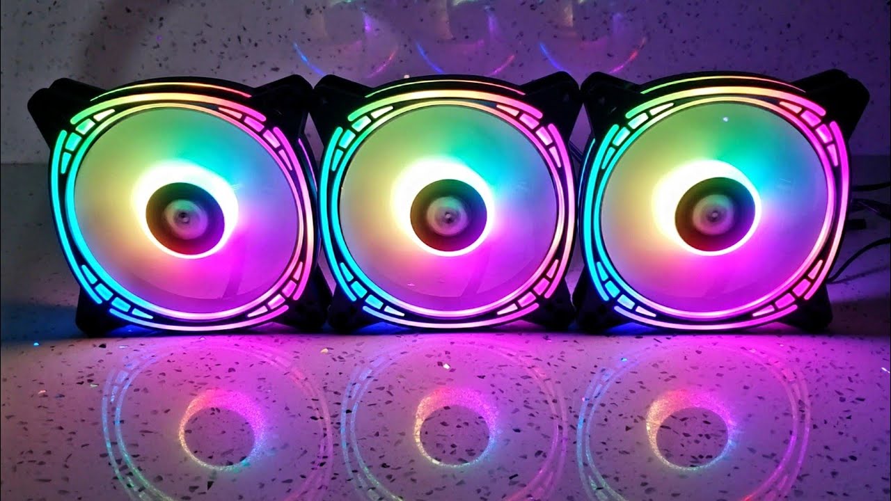 Kit com 3 fans gamer ninja fuuton ( unboxing, instalação, sincronização e efeitos rgb )