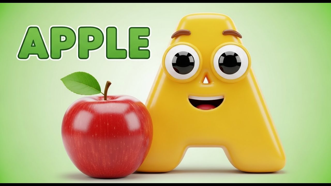 A for Apple 🍎 | ABC Alphabet Phonics Song for Kids | Learn Letters A–Z 🎵