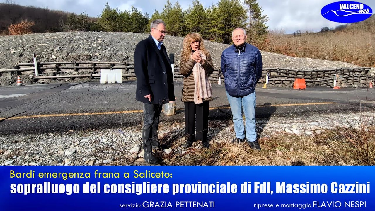 Bardi emergenza frana a Saliceto: sopralluogo del consigliere provinciale di FdI Massimo Cazzini
