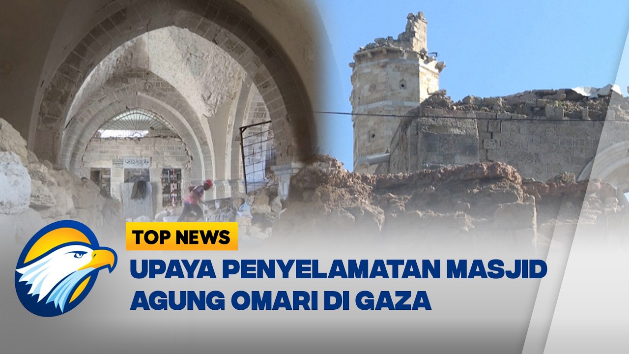 Warga Palestina Berjuang Menyelamatkan Masjid Agung Omari Gaza - [Top News]