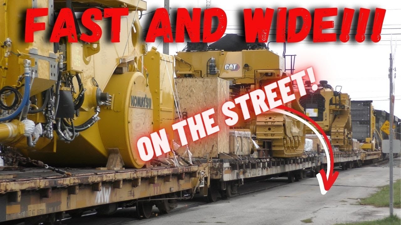 Wide load doesn't slow down as it flies through a neighborhood with parked cars on the street