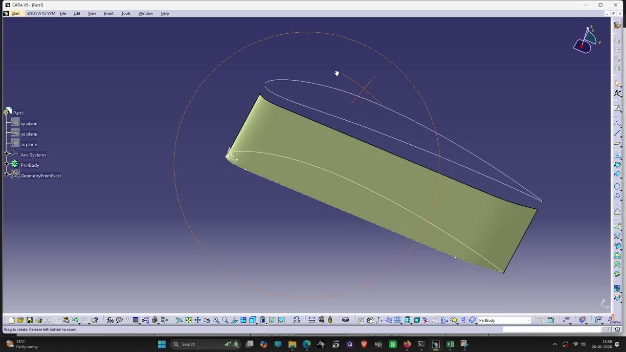 General wing surfacing for a top section mounted at an angle of incidence