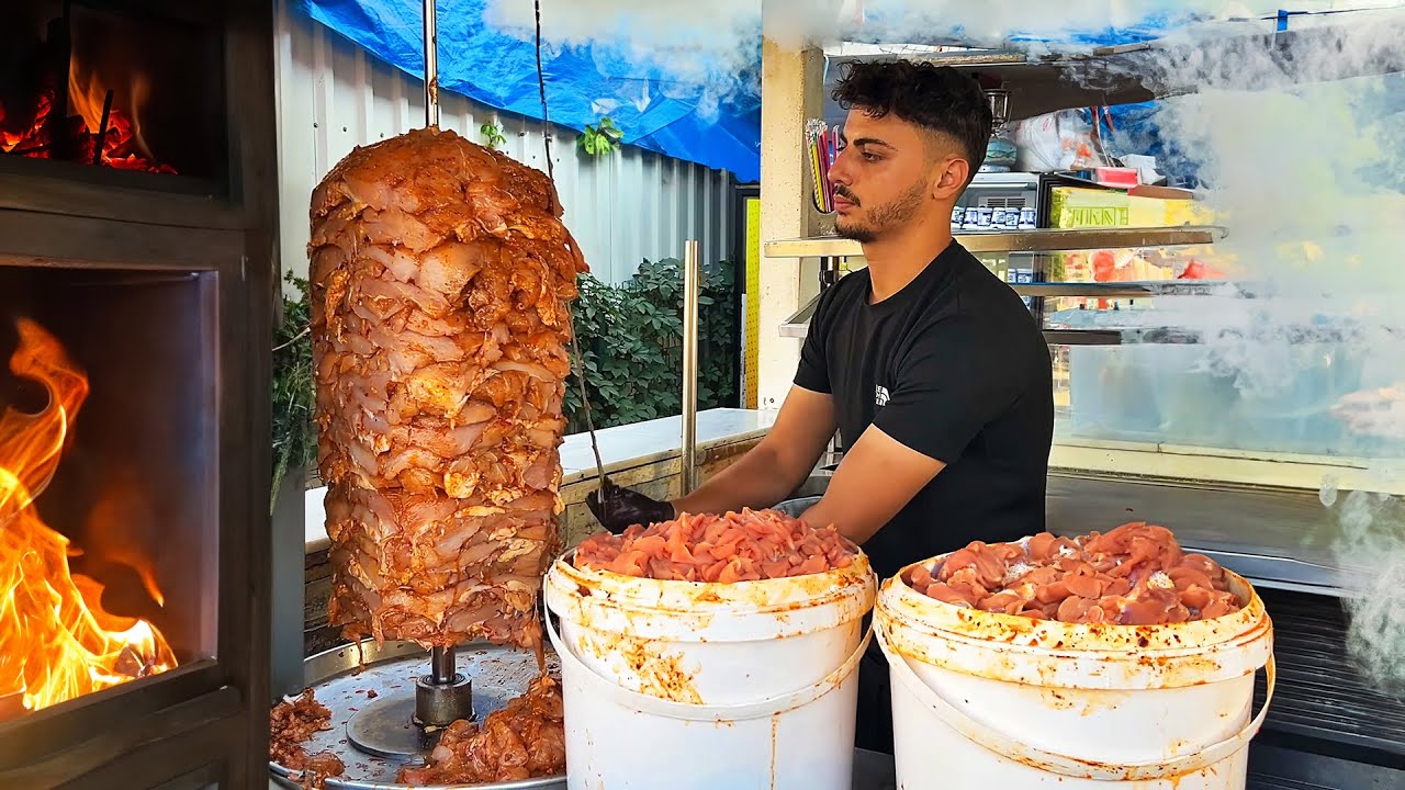 Doner Kebab Recipe from Start to Finish from a 20-Year-Old Doner Master! - Turkish Street Food