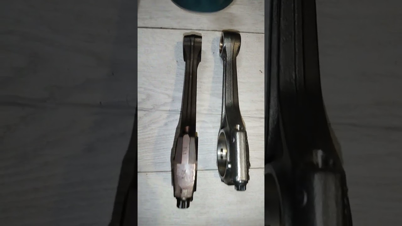 Сравнение  шатунов старого и нового образца мотора БМВ Е36 М40В18 .