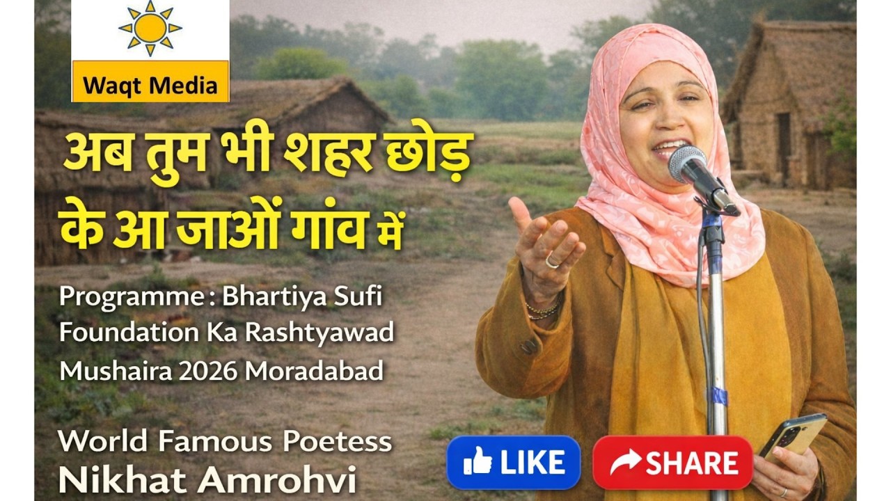 Nikhat Amrohvi  Mushaira 2026  Bhartiya Sufi Foundation Ka Rashtyawad Mushaira 2026 Moradabad