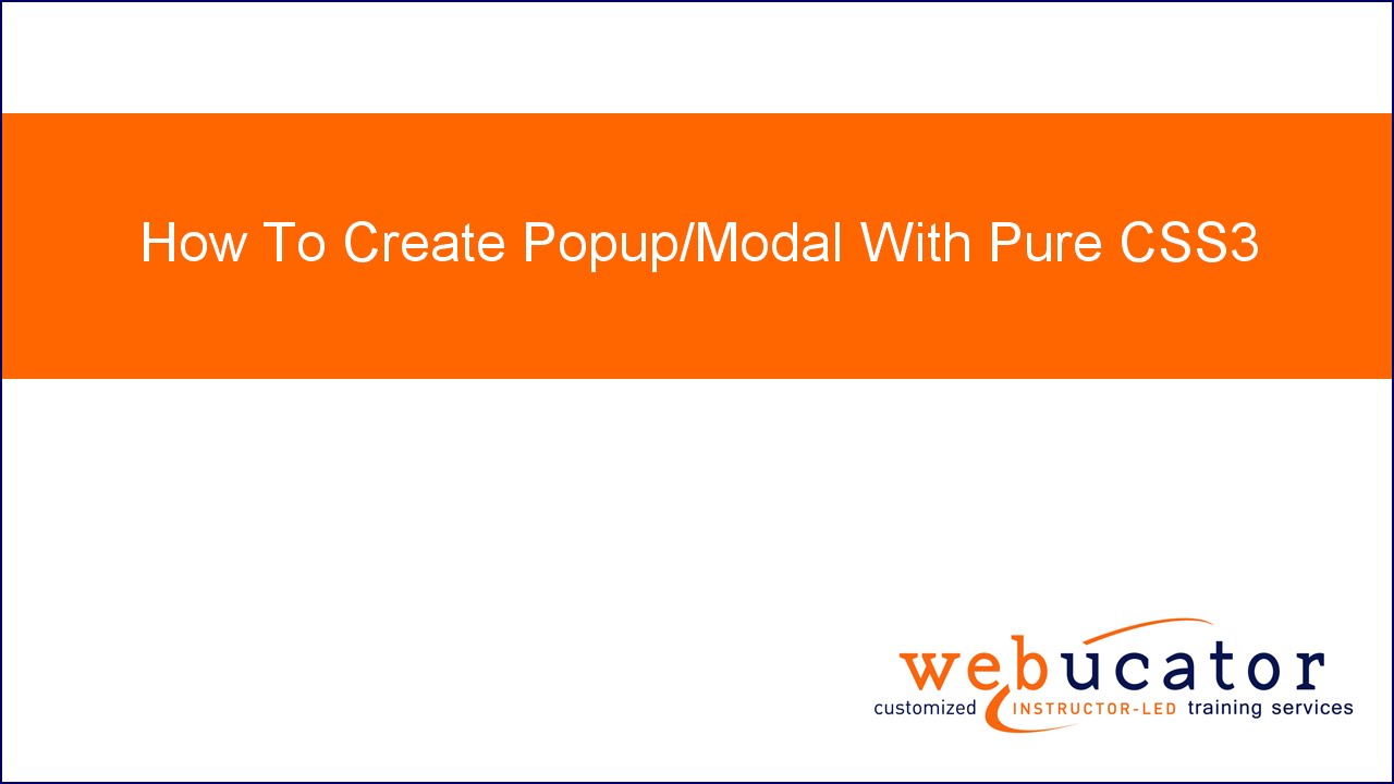 How To Create Popup/Modal With Pure CSS3
