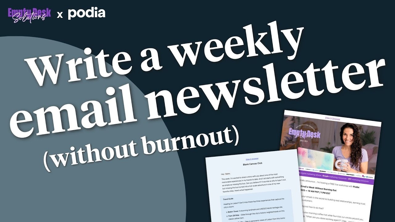 [Webinar Replay] How to send an email a week without burning out (Podia x Brittany Hardy)