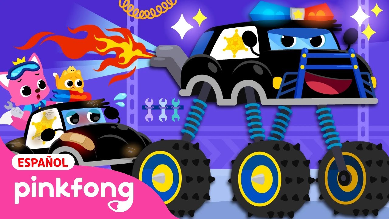 ¡El Camión Monstruo de Policía Está Roto!🚓 | ¡A reparar juntos!｜Taller Mecánico｜Pinkfong en español