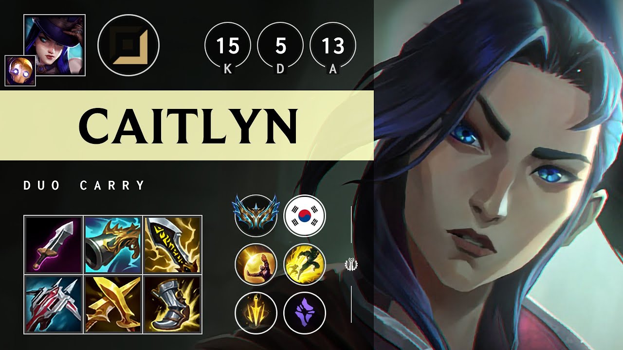 Caitlyn ADC vs Jhin: Quadra Kill, Unstoppable - KR Challenger Patch 14.21