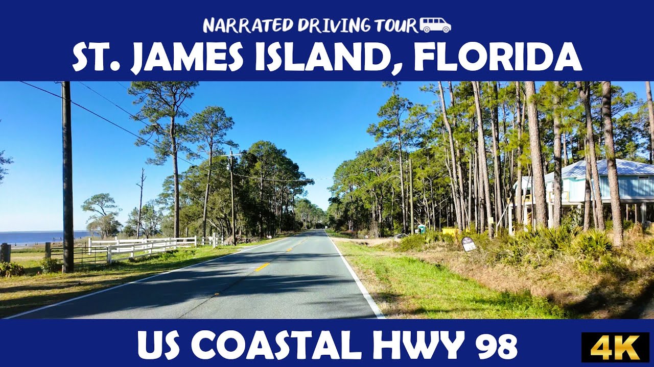 🌊 Scenic Drive on US Coastal Highway 98 🚗✨ | St. James Island, Florida in Stunning 4K!