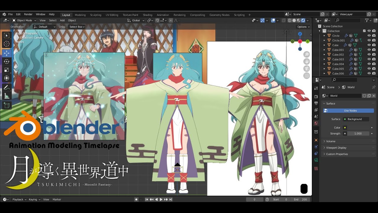 Blender Anime Modeling - Tsukimichi -Moonlit Fantasy 月が導く異世界道中 - Tomoe Misumi