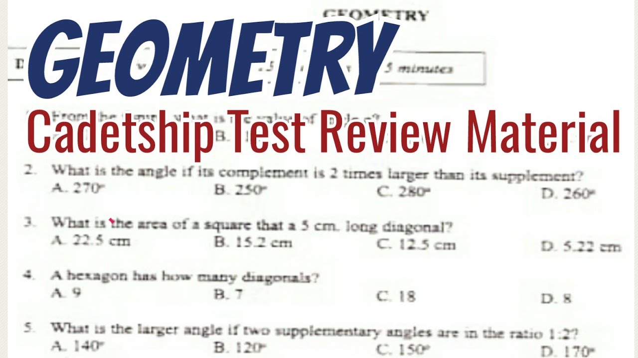 Geometry | Cadetship Test Review Material [Mathematics] part1