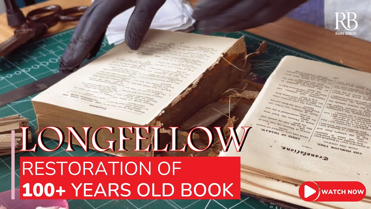 🪶 Restoring a 100-Year-Old Longfellow Book 📚 | Antique Book Restoration (Part 1)