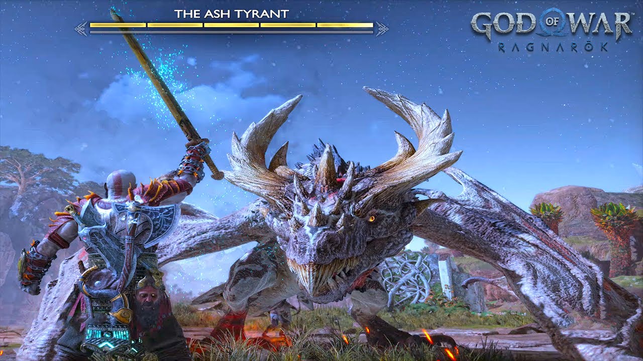 The Dragon Ash Tyrant Boos Fight | The Burning Skies Quest - God of War Ragnarok (4K UHD)