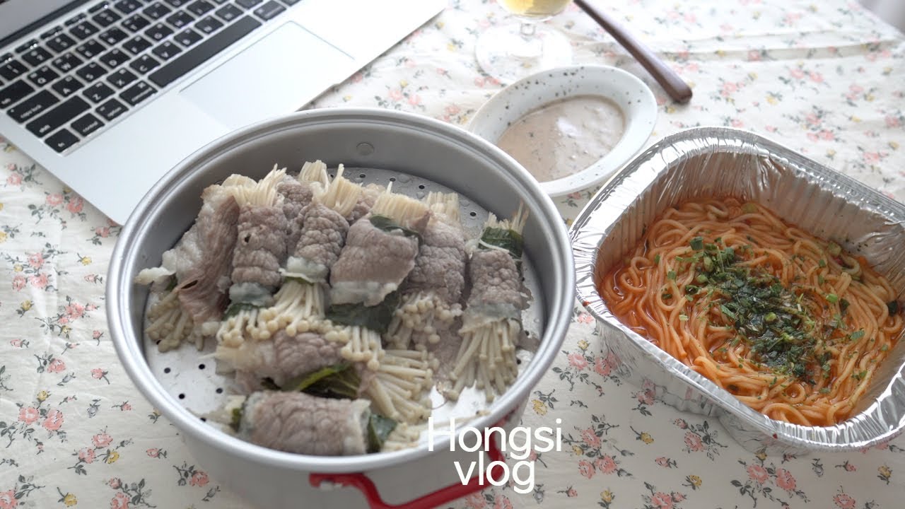 (ENG) vlog 간단한 요리 만들어먹는 집순이 일상 브이로그, 집밥에 진심인 자취생(나폴리탄,불닭볶음면,밥버거,차돌박이찜,햄치즈순두부찌개)