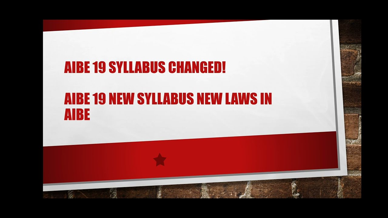 AIBE 19 syllabus changed AIBE 19 New syllabus! New laws in All India bar exam 19.